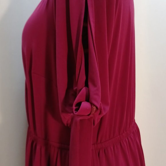Dress women's plus size dark pink dress - Picture 7 of 7